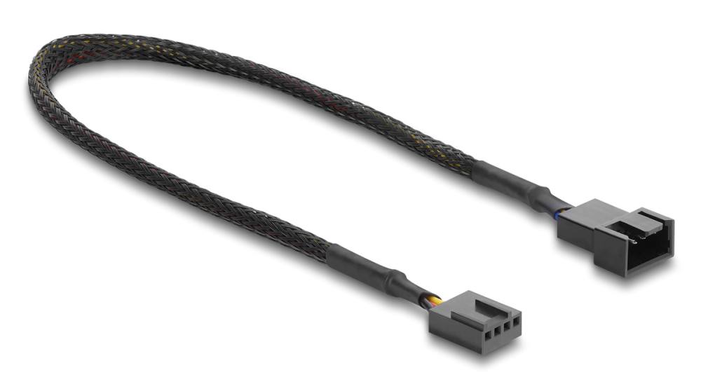 DELOCK καλώδιο προέκτασης 4pin PWM 91360 για ανεμιστήρες, 30cm, μαύρο