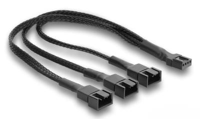 DELOCK καλώδιο 1x 4pin PWM σε 1x 4pin PWM + 2x 3pin 91366 για ανεμιστήρες, 25cm, μαύρο