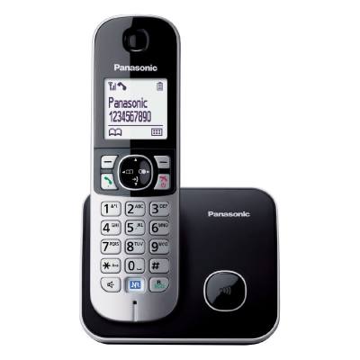 Ασύρματο Ψηφιακό Τηλέφωνο Panasonic KX-TG6851 EU  με Μεγάλη Οθόνη και Ανοιχτή Ακρόαση Μαύρο-Ασημί