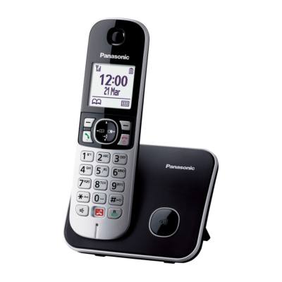 Ασύρματο Ψηφιακό Τηλέφωνο Panasonic KX-TG6851 EU  με Μεγάλη Οθόνη και Ανοιχτή Ακρόαση Μαύρο-Ασημί