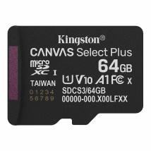 Κάρτα Μνήμης Kingston Canvas Select Plus+ MicroSDXC 64GB Class 10 έως 100MB/s SDCS3/64GBBSP