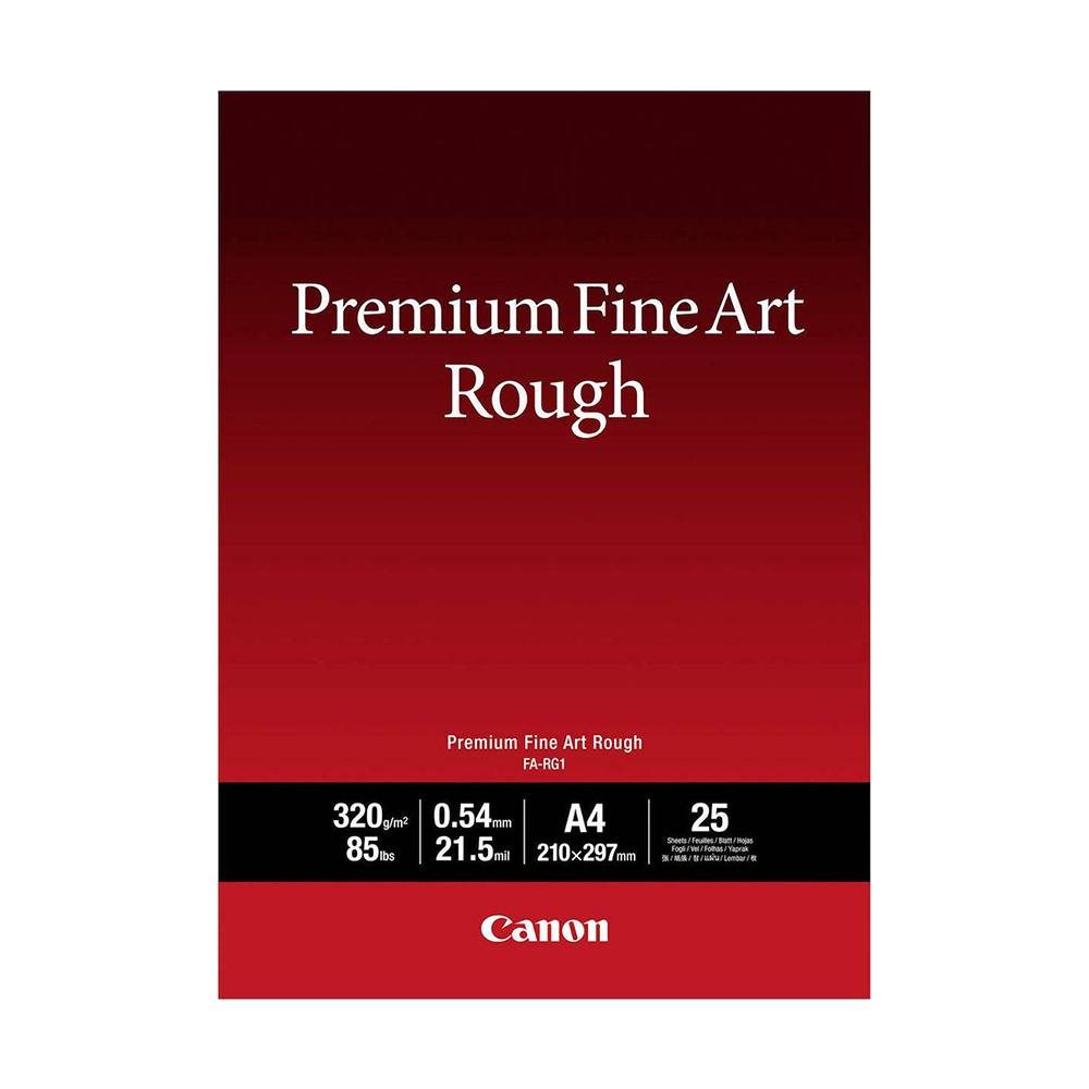 Canon FA-RG1 Photo Paper Premium Fine Art Rough A4 (21x30) 320gr/m² for Printers Inkjet 25 Sheets (4562C001) (CANFA-RG1A4)