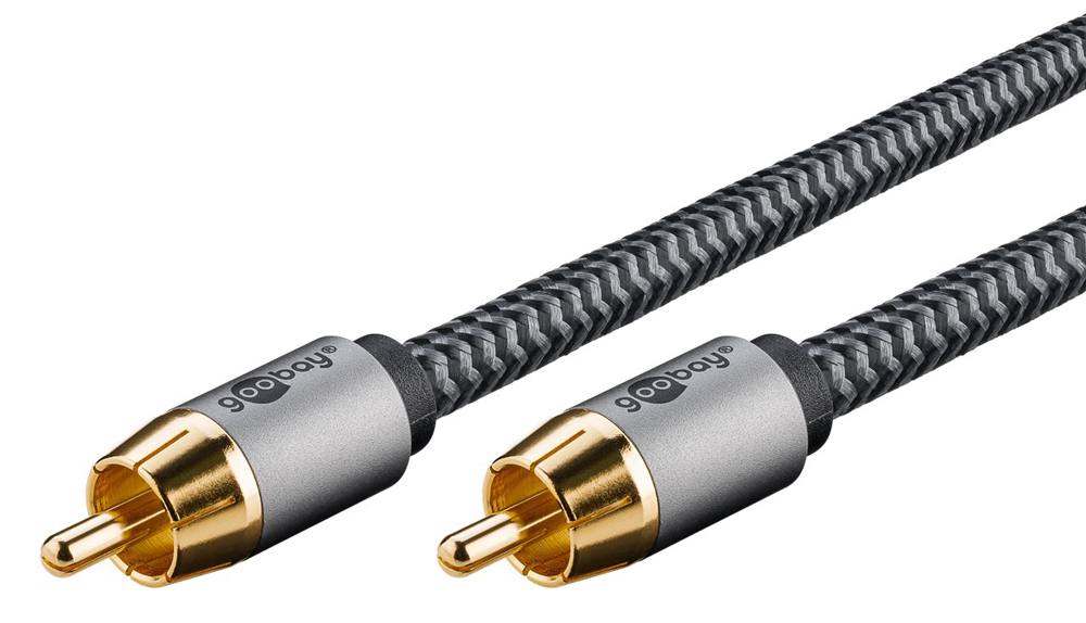 GOOBAY καλώδιο ήχου RCA σε RCA 65296, 2m, μαύρο/ασημί