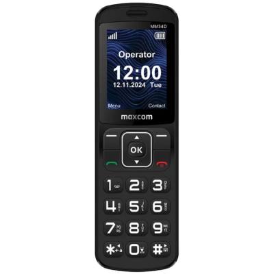 Maxcom MM34D 4G 2.4" 1000mAh με Μεγάλα Πλήκτρα, Ραδιόφωνο, Δόνηση, Φακό, Bluetooth και Βάση Φόρτισης Μαύρο