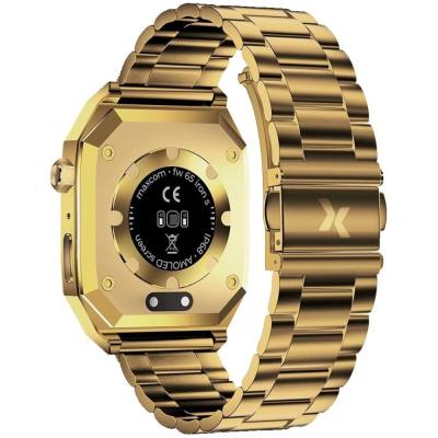 Smartwatch Maxcom FW65 Iron S 1.95” Amoled IP68 400mAh με Έξτρα Λουράκι Χρυσό