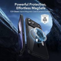 Θήκη Esr Classic Hybrid Magsafe με Tempered glass για iPhone Apple 17 Pro  Διάφανο-Μαύρο