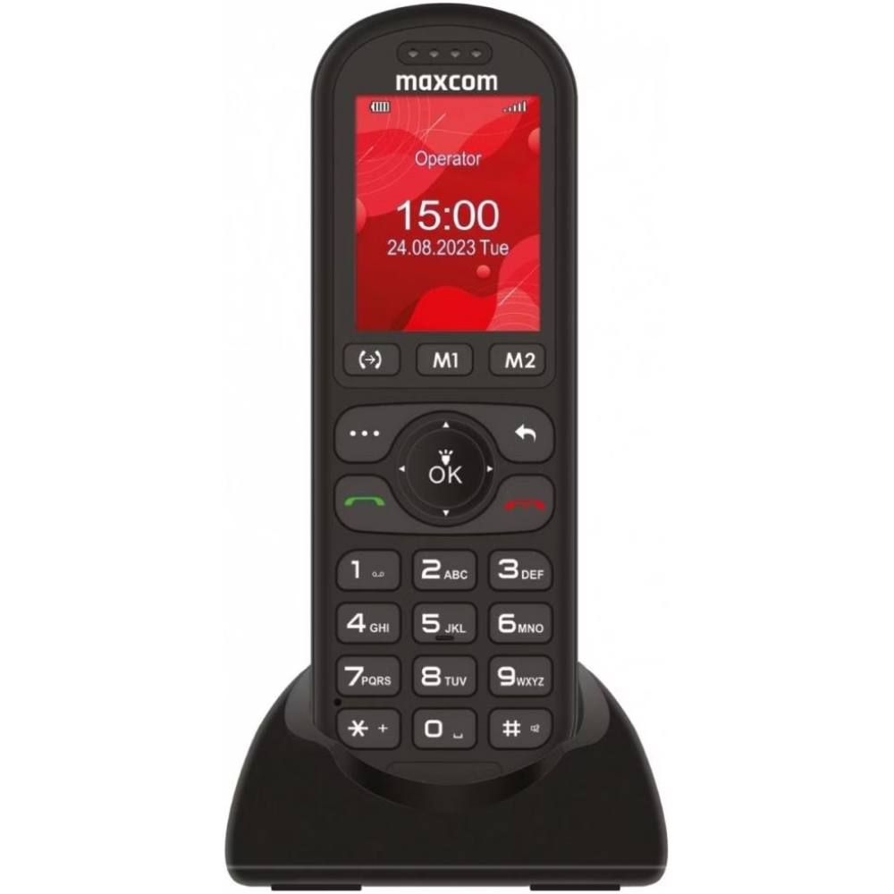 Maxcom MM39D SE 4G 2.4" 1000mAh με Μεγάλα Πλήκτρα, Ραδιόφωνο και Βάση Φόρτισης Μαύρο