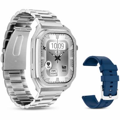 Smartwatch Maxcom FW65 Iron S 1.95” Amoled IP68 400mAh με Έξτρα Λουράκι Ασημί