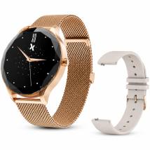 Maxcom Smartwatch FW52 Diamond 1.06" 150mAh IP67 με Έξτρα Λουράκι και Δυνατότητα Ειδοποιήσεων Χρυσό