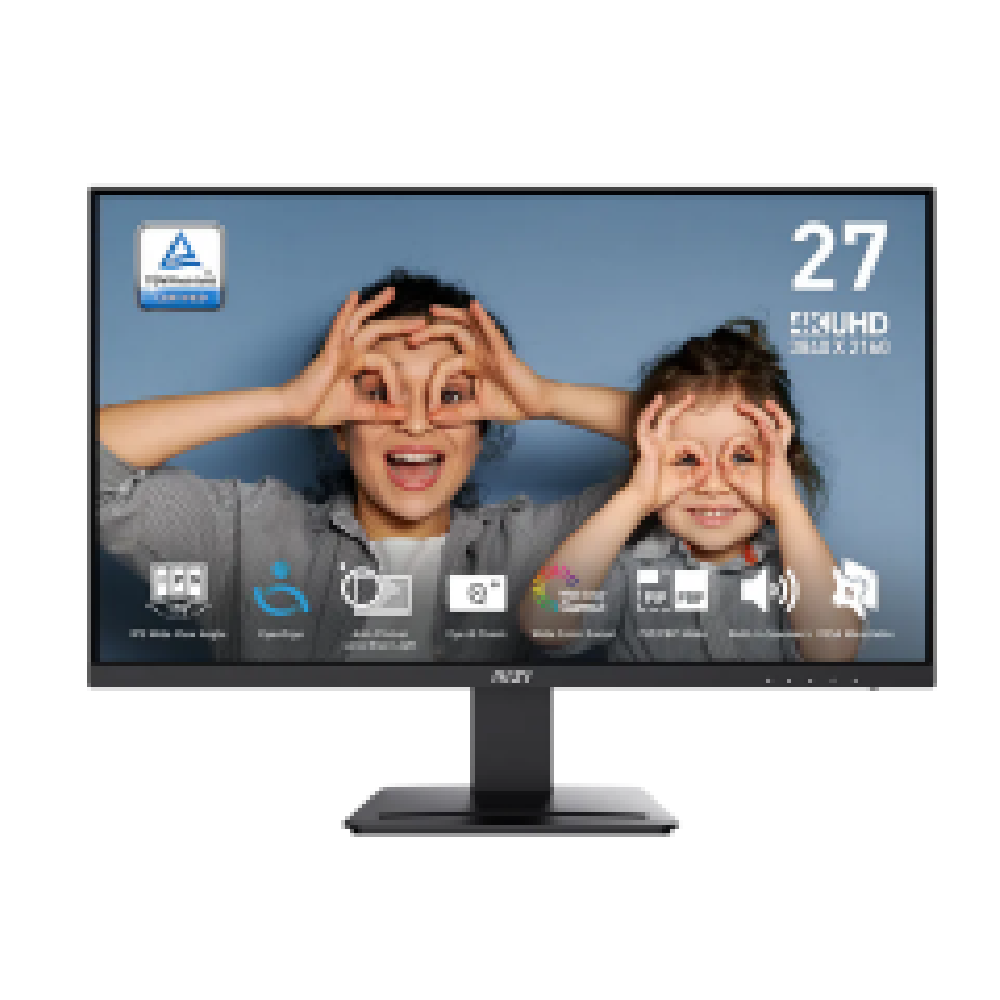MSI MONITOR PRO MP273U, FLAT IPS UHD 4K, 27", 16:9, 300 CD/M2, 1000:1, 4MS, 60Hz, 3840x2160, 2xHDMI/ DP/ HP OUT, 2X3W SPEAKERS, 