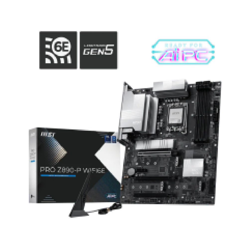 MSI MB PRO Z890-P WIFI6E, SOCKET INTEL LGA1851, CS INTEL Z890, 4 DIMM SOCKETS DDR5, DP/HDMI, PCI-E GEN 5.0, 5G LAN, WIFI6E, ATX,