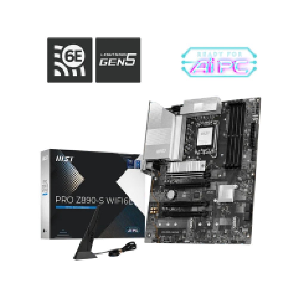 MSI MB PRO Z890-S WIFI6E, SOCKET INTEL LGA1851, CS INTEL Z890, 4 DIMM SOCKETS DDR5, DP/ HDMI, PCI-E GEN 5.0, 2.5G LAN, WIFI6E, A