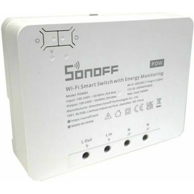SONOFF Έξυπνος Ενδιάμεσος Διακόπτης WiFi με Παρακολούθηση Ενέργειας POWR3 (25A/5500W) (Λευκό) (POWR3) (SONPOWR3)