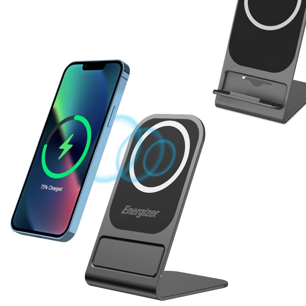Ασύρματος Επιτραπέζιος Φορτιστής Energizer WCP109 15W Ultra-Thin Fast Charge USB-C Συμβατός με Μαγνητικές Θήκες και MagSafe Γκρι