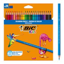 BIC σετ χρωματιστές ξυλομπογιές Kids Tropicolors, εξάγωνες, 24τμχ