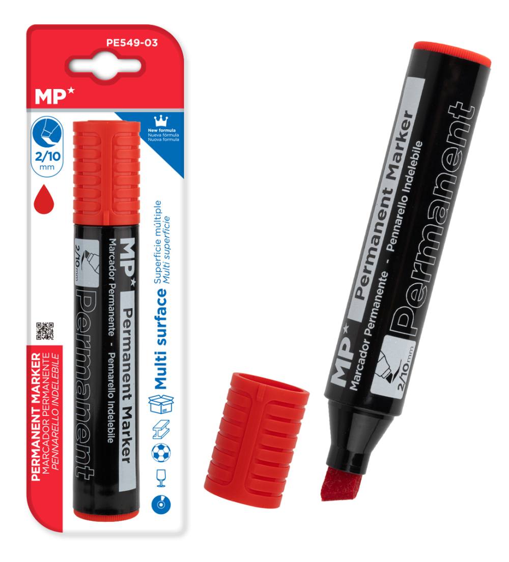 MP ανεξίτηλος μαρκαδόρος PE549-03, 2-10mm μύτη, κόκκινος