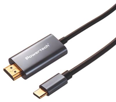 POWERTECH καλώδιο USB-C σε HDMI PTR-0210, 4K/30Hz, 10 Gbps, 2m, μαύρο