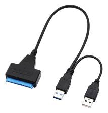 POWERTECH καλώδιο σύνδεσης HDD/SSD CAB-U163, 2x USB σε SATA, DC, 5Gbps