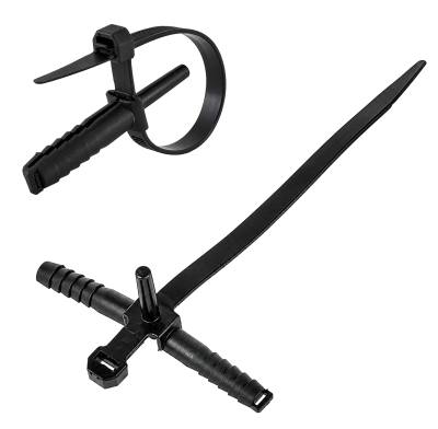 POWERTECH δεματικά καλωδίων με ούπα TIES-084, 7x150mm, μαύρα, 100τμχ