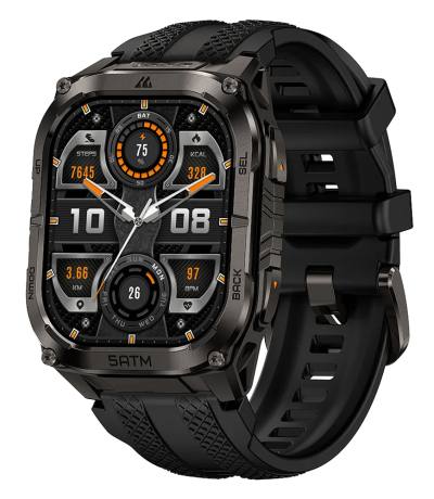 KOSPET smartwatch TANK M4C, heart rate, 1.96" AMOLED, GPS, 5 ATM & IP69K, με φακό, μαύρο