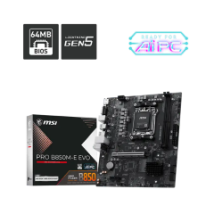 MSI MB PRO B850M-E EVO, SOCKET AMD AM5, CS AMD B850, 2 DIMM SOCKETS DDR5, HDMI/ VGA, PCI-E GEN 5.0, 2.5G LAN, MICRO-ATX, 3YW.