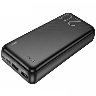 Power Bank Hoco J123A Element 20000mAh 5V/2A 1xUSB-C 1xUSB-A 1xMicroUSB και LED Ένδειξη Μπαταρίας Μαύρο