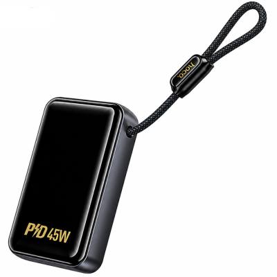 Power Bank Hoco Q54 Shine 20000mAh PD45W QC3.0 1xUSB-C 1xUSB-A με Ενσωματωμένο Καλώδιο USB-C και LED Ένδειξη Μαύρο