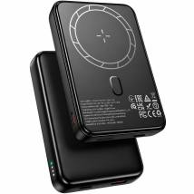 Power Bank Borofone BJ82 Ultra-slim 5000mAh 5V/2A 1xUSB-C 1xUSB-A Ασύρματη Φόρτισή 5W και LED Ένδειξη Μπαταρίας Μαύρο