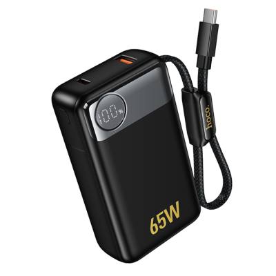 Power Bank Hoco Q53 Skillful 12000mAh PD65W QC3.0 1xUSB-C 1xUSB-A  με Ενσωματωμένο Καλώδιο USB-C και LED Ένδειξη Μαύρο