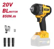 DELI κρουστικό μπουλονόκλειδο μπαταρίας DC234Z, Brushless, 20V, 850N.m, 1/2"