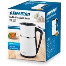 Βραστήρας Smarton WK 620 1.7lt 2200W με Διπλό Τοίχωμα Διακόπτη On/Off και Προστασία Υπερθέρμανσης Ασπρόμαυρος