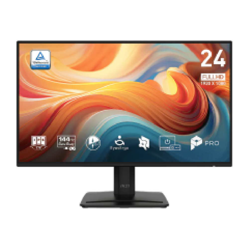 MSI MONITOR PRO MP243 E14, FLAT IPS FHD, 24", 16:9, 300 CD/M2, 1500:1, 1MS, 144Hz, 1920x1080, HDMI/DP/HP OUT, 2X2W SPEAKERS, TIL