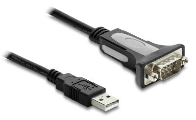 DELOCK καλώδιο USB σε RS-232 66922, 921.6Kbps, 3m, μαύρο