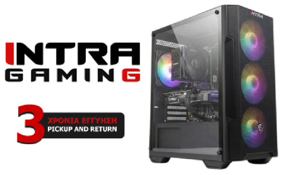 INTRA PC GAMING 14th GEN, INTEL CORE i5 14400F, 16GB DDR4 3200MHz, NVIDIA VGA RTX 5060 8GB, 512TB SSD NVME, LAN GB, MINI TOWER, 