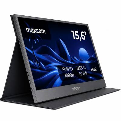 Φορητή Οθόνη Maxcom MPAGE15 15.6’’ HDR FHD 1920 x 1080 IPS 1xMiniHDMI 2xUSB-C 3.1 1xAudio Jack 3.5mm με Ενσωματωμένη Θήκη-Stand