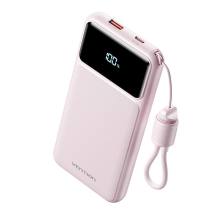 VENTION 10000mAh Power Bank (USB-C + USB-A) with Built-in Cable 22.5W Pink LED Display Type (XGYP0-39-TY) (VENXGYP0-39-TY)