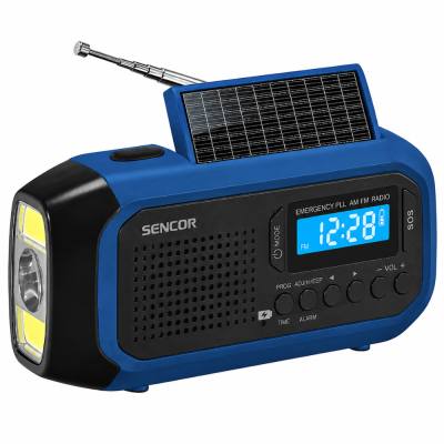 Ραδιόφωνο Camping Ηλιάκο Sencor SRD 1050SCL BB με USB-C Hand Crank και Διπλό Φωτισμό LED FM/AM IPX4 Μπλε