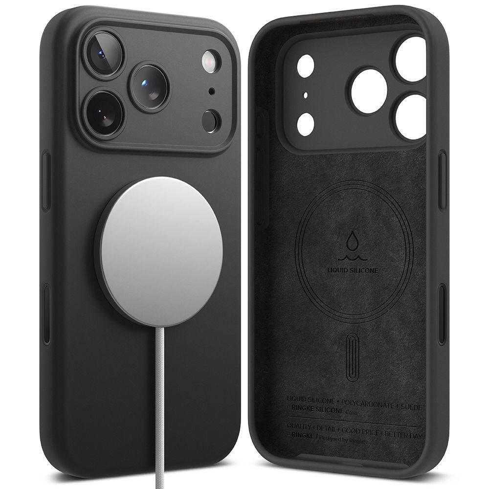 Θήκη Ringke Silicone Magsafe για Apple iPhone 17 Pro Μαύρη