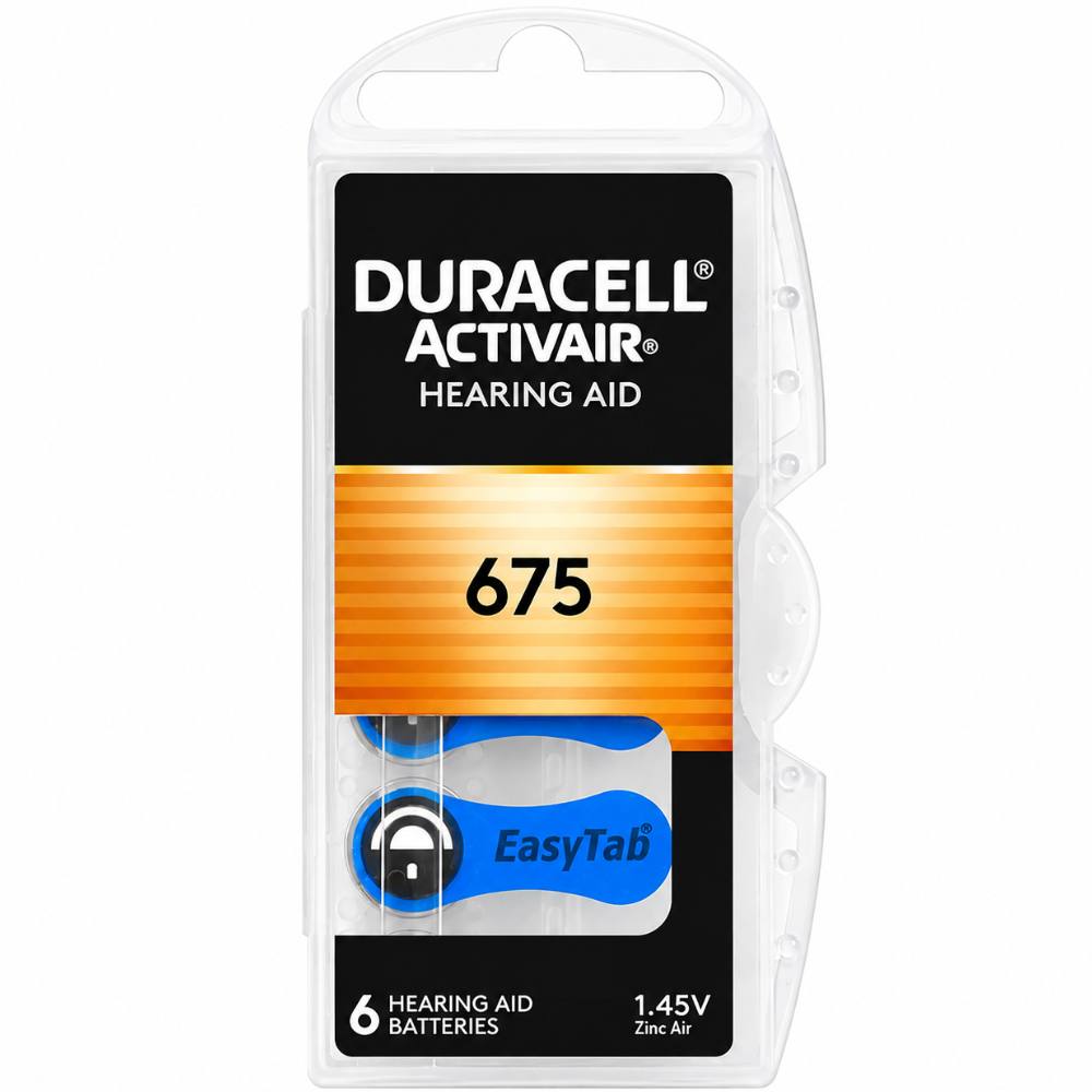 Μπαταρίες Ακουστικών Βαρηκοΐας Duracell 675 Activair 1,45V Τεμ. 6