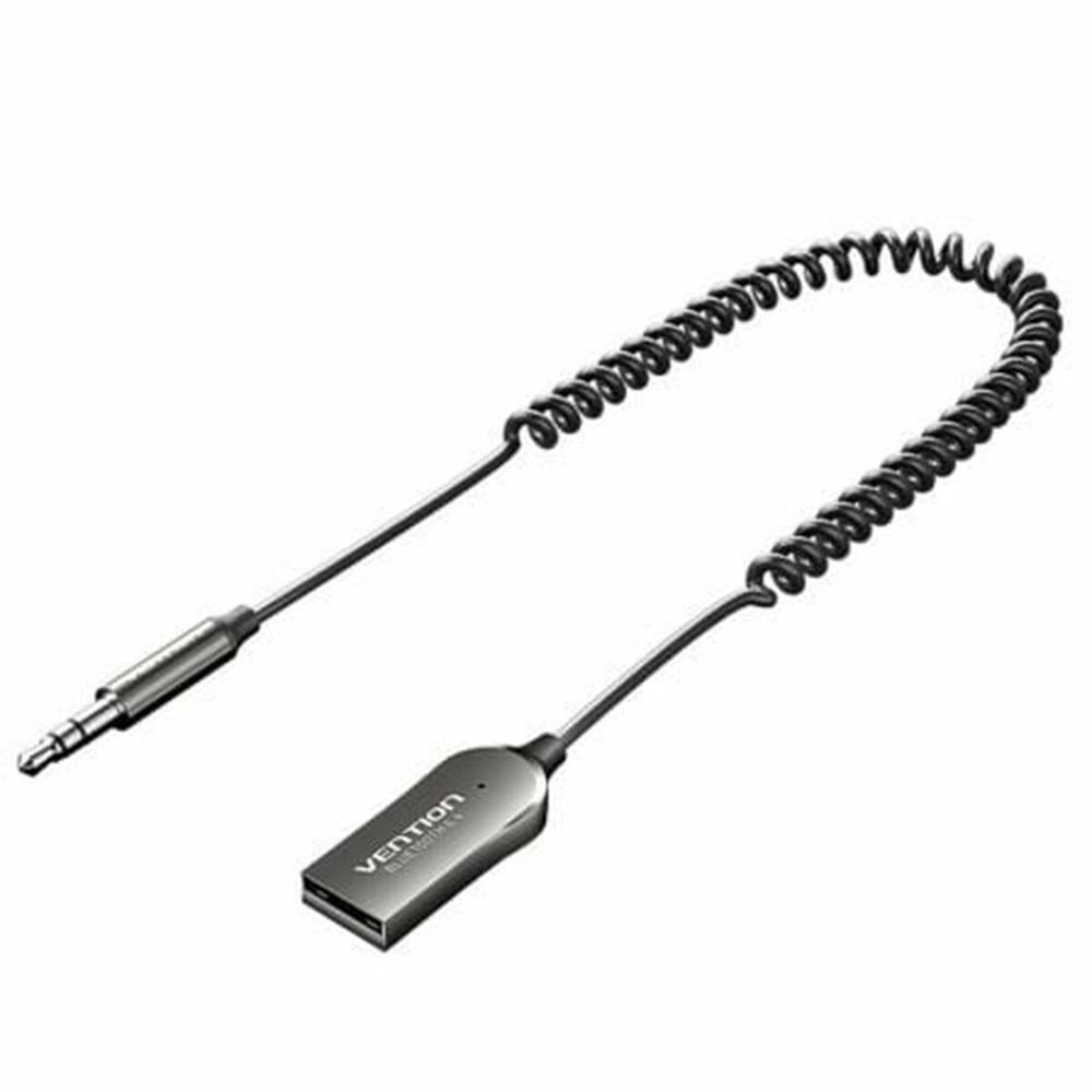 VENTION USB Car Bluetooth 5.4 Audio Receiver with Coiled Cable 1.5M Gray Zinc Alloy Type (NAIHG) (VENNAIHG)