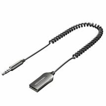 VENTION USB Car Bluetooth 5.4 Audio Receiver with Coiled Cable 1.5M Gray Zinc Alloy Type (NAIHG) (VENNAIHG)