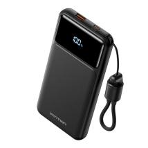 VENTION 10000mAh Power Bank (USB-C + USB-A) with Built-in Cable 22.5W Black LED Display Type (XGYB0-39-TY) (VENXGYB0-39-TY)