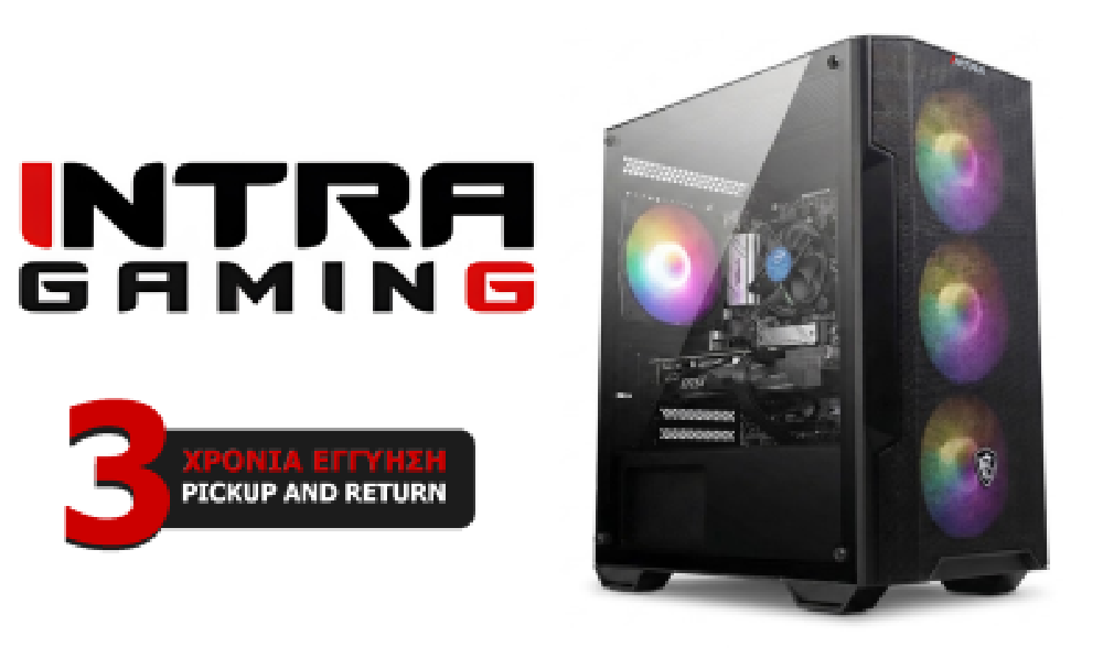 INTRA PC GAMING 14th GEN FREE, INTEL CORE i5 14400F, 16GB DDR4 3200MHz, NVIDIA VGA RTX 3050 6GB, 480GB SSD NVME, LAN GB, MINI TO