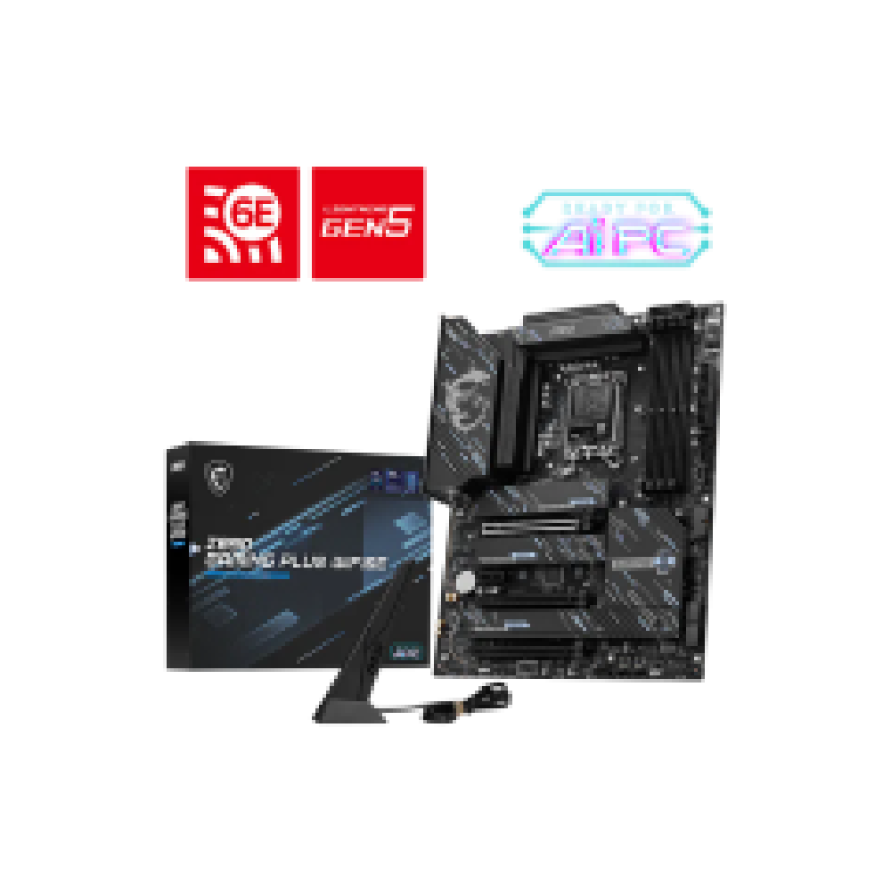MSI MB Z890 GAMING PLUS WIFI6E, SOCKET INTEL LGA1851, CS INTEL Z890, 4 DIMM SOCKETS DDR5, DP/HDMI, PCI-E GEN 5.0, 5G LAN, WIFI6E
