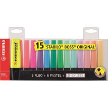 Stabilo Boss Deskset Highlighters 5mm Set 15 Colors (7015-01) (STB7015-01)