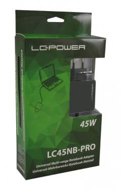 LC-POWER UNIVERSAL MULTI RANGE NOTEBOOK ADAPTER 45W 19-19,5V/1,58-2,37A/10 TIPS