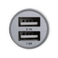 LAMTECH 2xUSB 2,4A CAR CHARGER FOR MOBILE PHONES WHITE