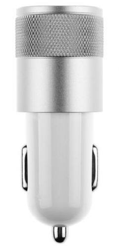 LAMTECH 2xUSB 2,4A CAR CHARGER FOR MOBILE PHONES WHITE