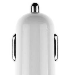 LAMTECH 2xUSB 2,4A CAR CHARGER FOR MOBILE PHONES WHITE