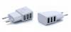 LAMTECH 3xUSB CHARGER 2,1A WHITE